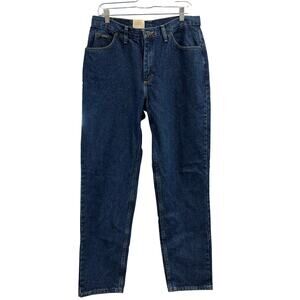 Y2K retro dark wash straight leg denim mom jeans, high waisted, size 12, NWT